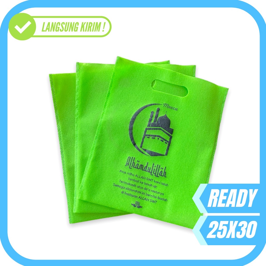 

LANGSUNG KIRIM READY STOCK BANYAK TAS OLEH-OLEH HAJI UMROH FOP 25X30 HIJAU MUDA
