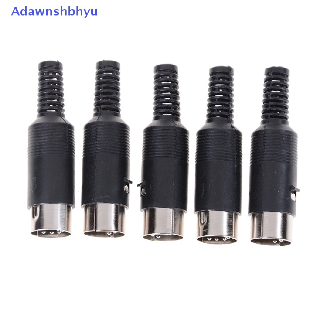 Adhyu 5pcs Konektor DIN male Plug 5pin Dengan Handle Plastik Adaptor Kabel ID