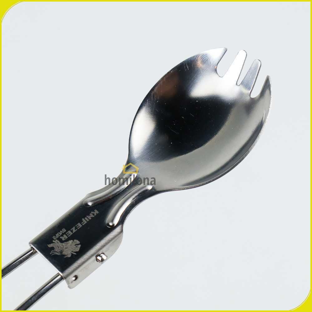 KNIFEZER Foldable Spoon Fork Sendok Garpu Lipat Stainless Steel - SVGF2