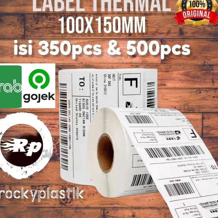 

➱kf Pasti Murah❄ Kertas Label Sticker Barcode 100x150mm Thermal isi 350pcs & 500pcs 10x15cm label 69 ➱