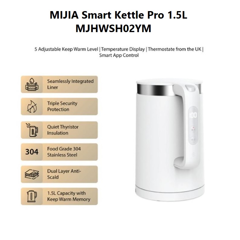 MIJIA Smart Kettle Pro - Teko Air Elektrik 1.5L 1800W - MJHWSSH02YM