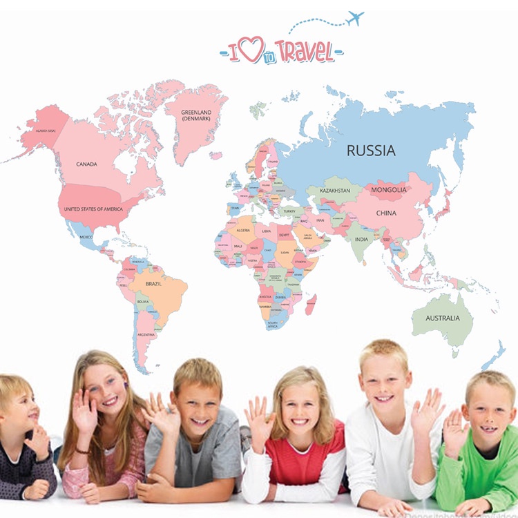 Reliza Wallsticker Wallsticker Map Of The World Peta Dunia Stiker Dinding