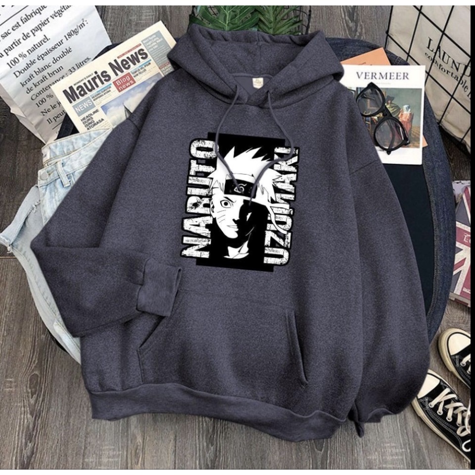 UZUMAKI NARUTO  anime Jumper Hoodie II  Sweater Hoodie Trendy II Sweter Oblong Topi Sz M - XL ( Pria &amp; Wanita / Anak &amp; Dewasa )