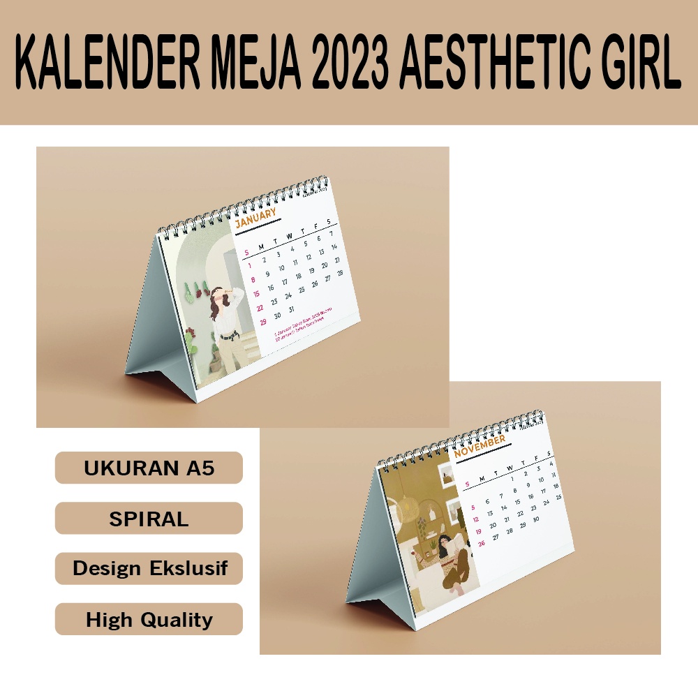 

KALENDER MEJA / DESK CALENDAR 2023 AESTHETIC GIRL EDITION (LANDSCAPE)