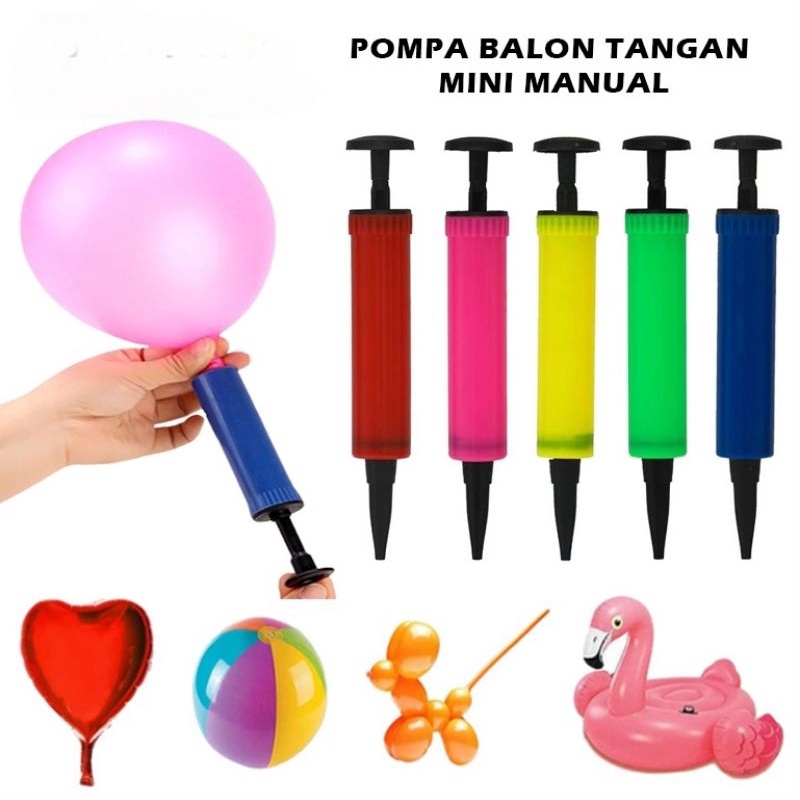 Pompa Balon Tangan Manual / Alat Pompa Tiup Angin Ballon Bola Pelampung