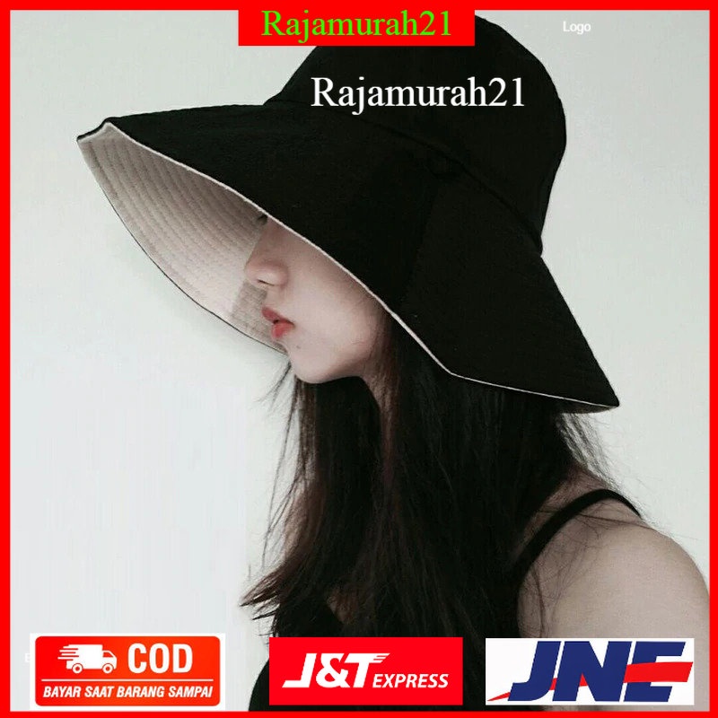 Daddy Chen Topi Elegan Wanita Anti UV - OMFH4LBK - Black