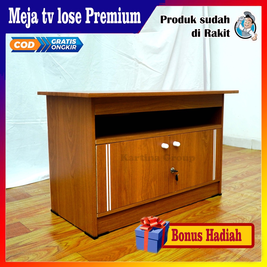 Meja tv 32 inch minimalis modern Led / Tabung Best Seller Motiv Coklat serat Kartina Group