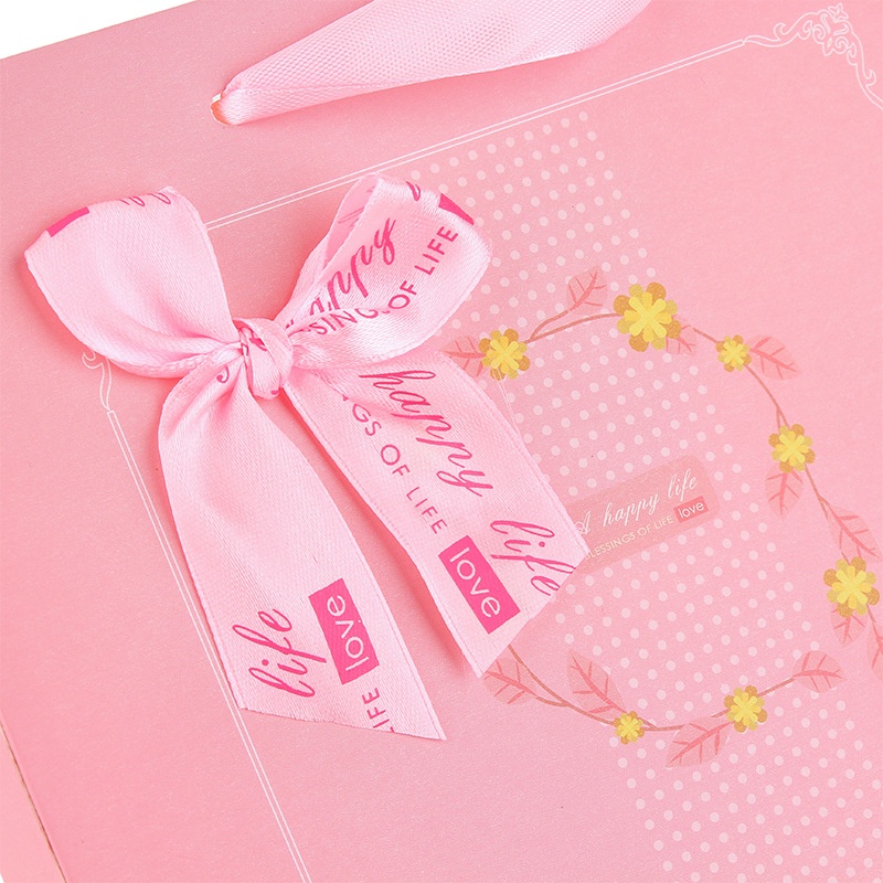 PAOPAO Paperbag A Happy Life Love Pink Cute Tas Kado Goodie Bag Premium