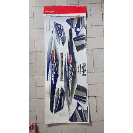 Lis Body-Sticker-Striping-Stripping-Stripe Honda Fit New-New Supra Fit 2006-2008 Biru Silver Origina