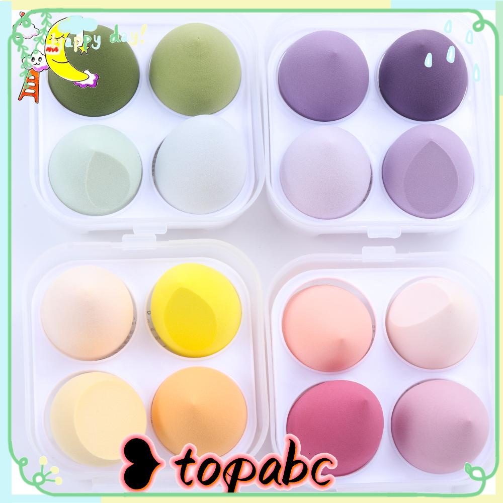 Top 4PCS Blender Spons Makeup Multi Bentuk Tetesan Air Multi-Warna Foundation Bedak Puff