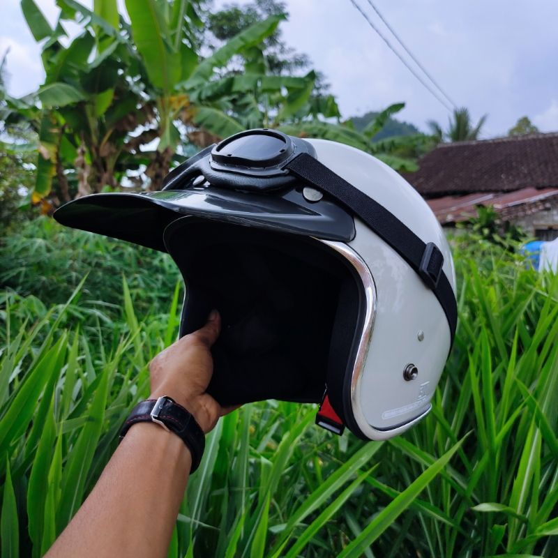 HELM BOGO RETRO DEWASA FULL LEHER PRIA WANITA