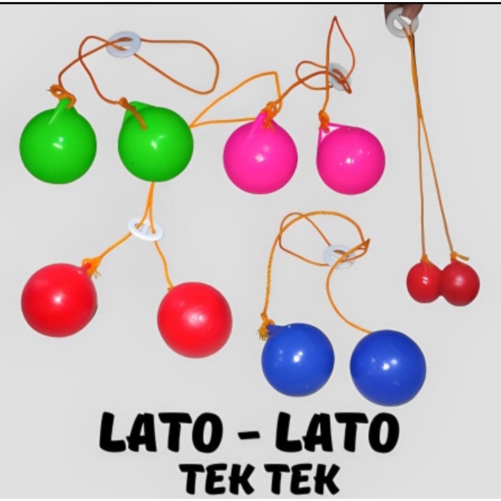 Promo Mainan Anak 1 Set Lato Lato Warna Dengan Tali Dan Pegangan