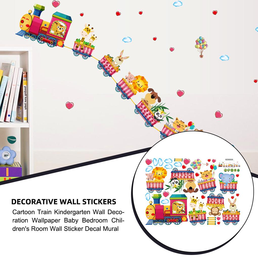 Huit Stiker Dinding Kartun Removable Tahan Air Wallpaper Multicolor Tahan Air Aksesori Rumah Latar Belakang Kamar Tidur Poster