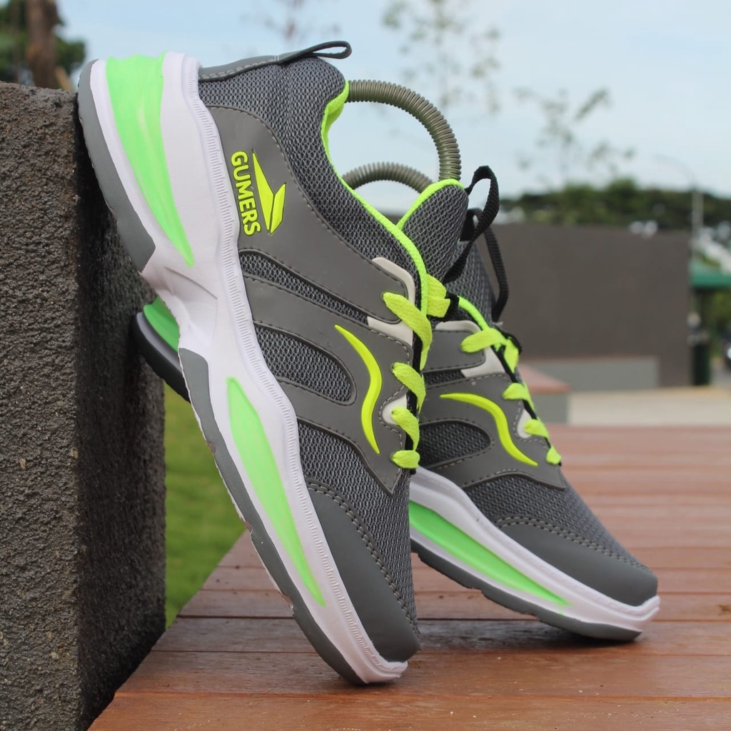 Sneakers Gumers grey hijau , Sepatu Pria dan Wanita, sepatu sport, sepatu santai, sepatu olahraga, sepatu kerja, sepatu sekolah, sepatu hitam polos, sepatu enteng. sepatu terbaru, sepatu terlaris, sepatu lari, sepatu senam, sepatu jogging, sepatu running