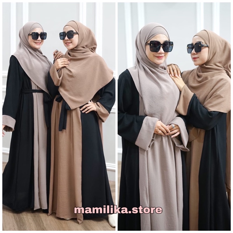 MARYAM ABAYA SET PASHMINA | ABAYA TURKI | ABAYA HITAM | ABAYA KOMBINASI