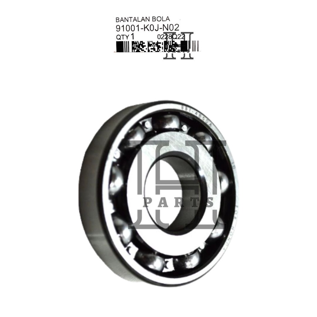 LAHAR LAHER BANTALAN BOLA BEARING KREK AS KANAN BALL RADIAL BEAT K1A GENIO K0J SCOOPY K2F  91001-K0J-N02 ASLI ORIGINAL AHM HGP HONDA