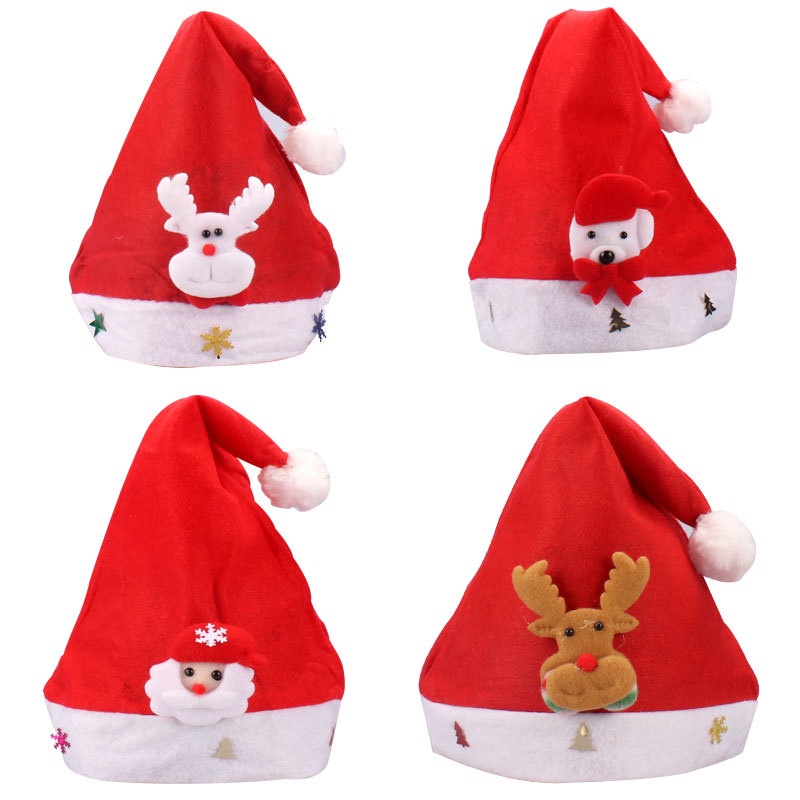 Topi Natal Santa Topi Santa Motif Random untuk anak/remaja Merry Christmast