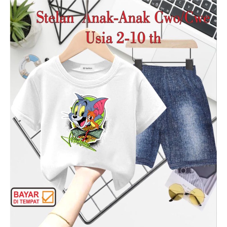 ((IB))SETELAN ANAK2 UNISEX SEMI JEANS/T0M&amp;J3RRY DIGITAL SABLON