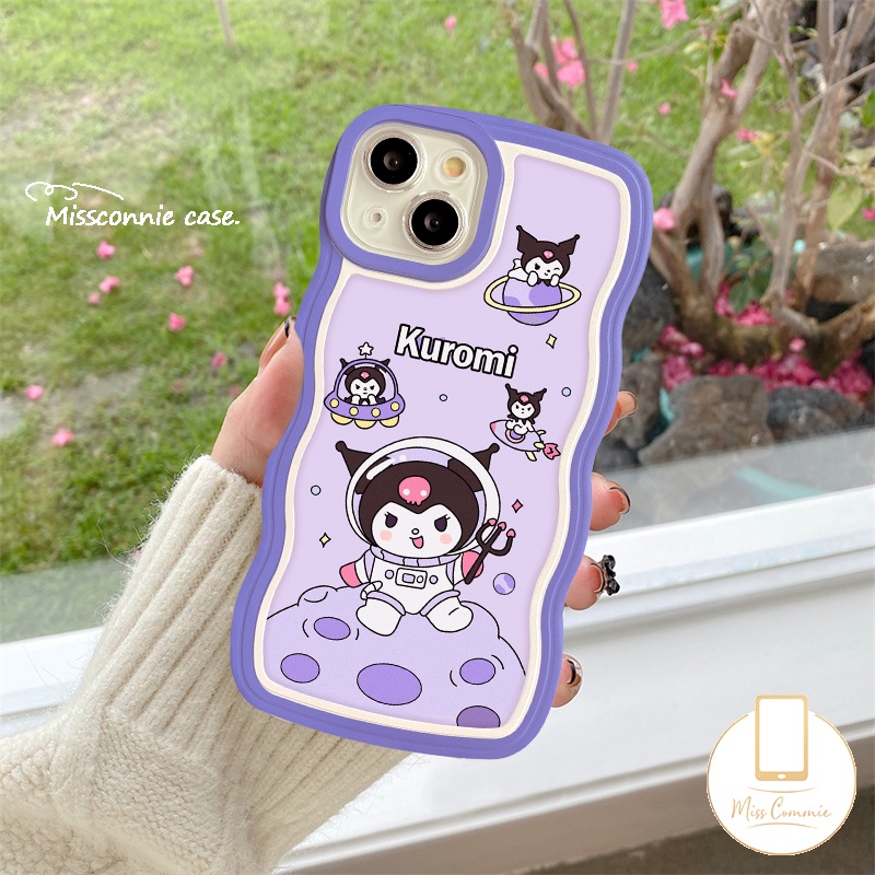 Case Untuk Samsung A14 A04 A13 A23 A03s A32 A53 A50s A22 A04s A04E A12 A50 A52 A52s A33 A02s A03 A21s A30s A20 A11 A51 Astronot Luar Angkasa Lucu Kartun Kuromi Lembut Gelombang Penutup Tepi