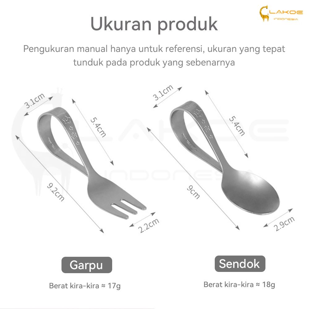 Sendok Garpu makan BLW Anak Stainless Steel ori Japanese