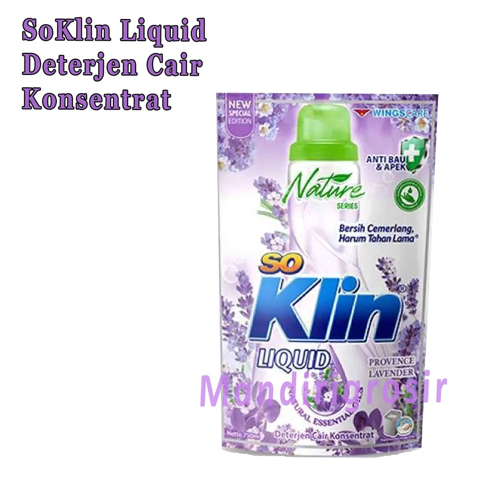 Deterjen Cair Konsentrat * SoKlin Liquid * Provence Lavender * 750ml