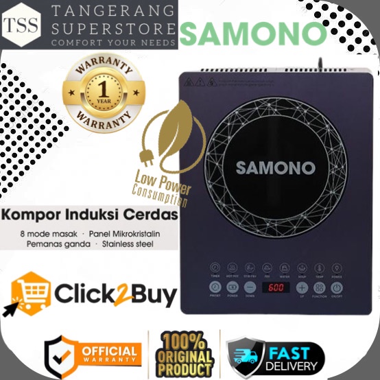 Jual Kompor Induksi Samono Ws Ws Touch Screen Mode Stainless Steel Shopee Indonesia