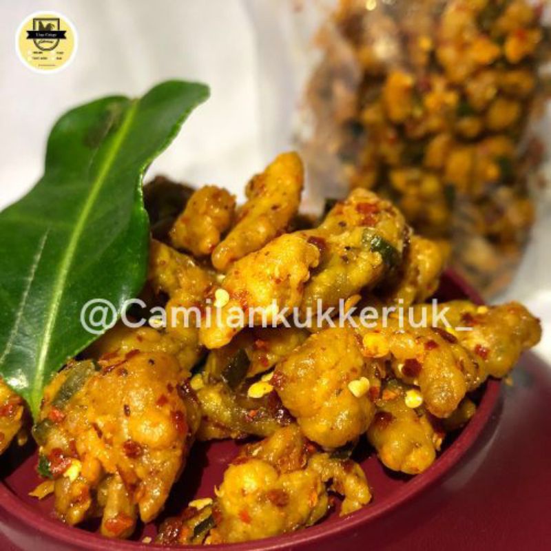 

Snack keripik usus original pedas daun jeruk