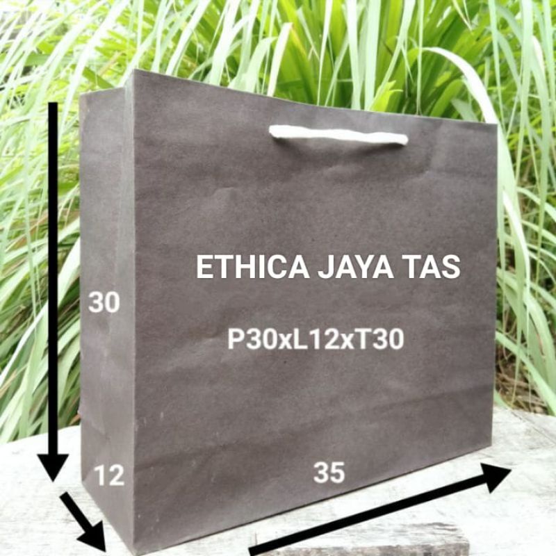 paperbag polos, paperbag hitam uk 35×30 tas kertas samson shopping bag