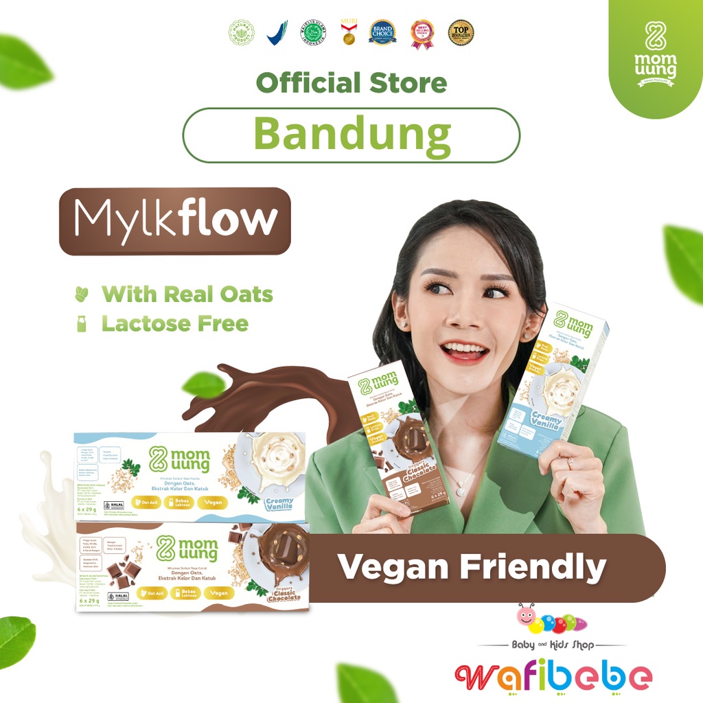 Mom Uung Mylkflow Susu Pelancar ASI Vegan Friendly Lactose Free Chocolate Vanilla