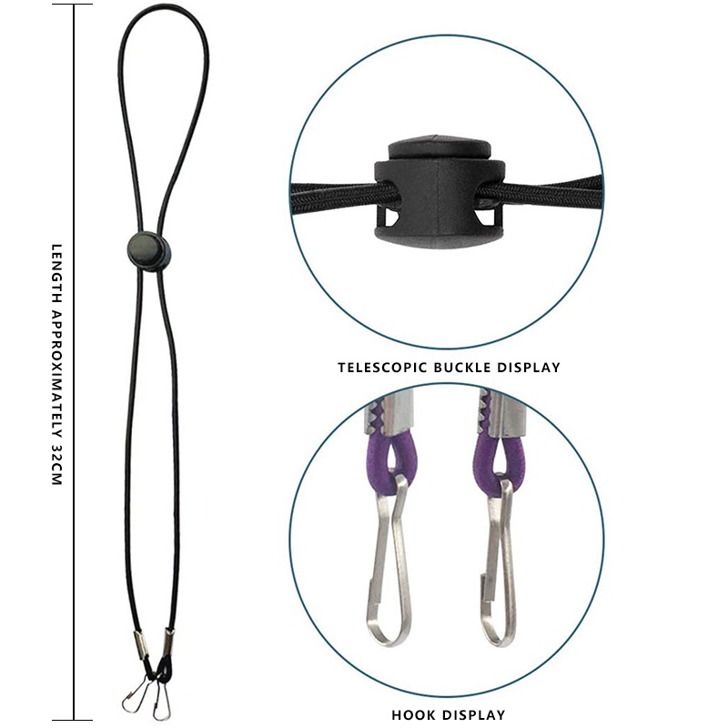 【COD】Kalung Masker Strap Kait Telinga Elastis Premium Adjustable Windproof Rope Buckle Elastis Band Masker Lanyard Ready Stock-FA
