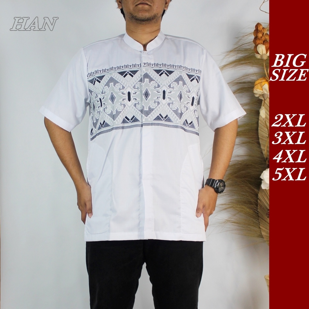 Baju Koko Big Size Bordir Modern Toybo Terbaru - Jumbo 2XL 3XL 4XL 5XL