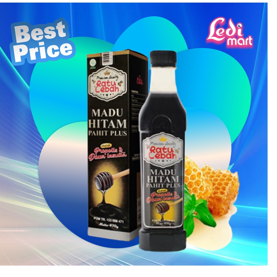 ORIGINAL Ratu Lebah Madu Hitam Pahit Plus Propolis 470gr / Madu Ratu Lebah / LEDI MART