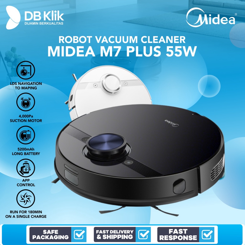 Robot Vacuum Cleaner Midea M7 Plus 55W 4000pa 5200mAh - Midea M7+
