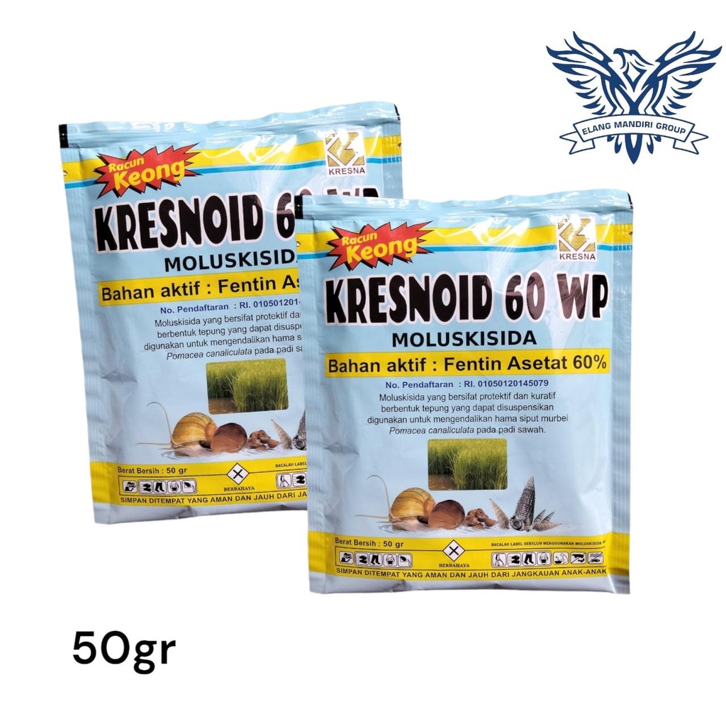Racun Keong KRESNOID 60 WP 50gr RACUN SIPUT Bahan Aktif: Fentin Asetat 60% Racun Keong Bentan Anti Keong