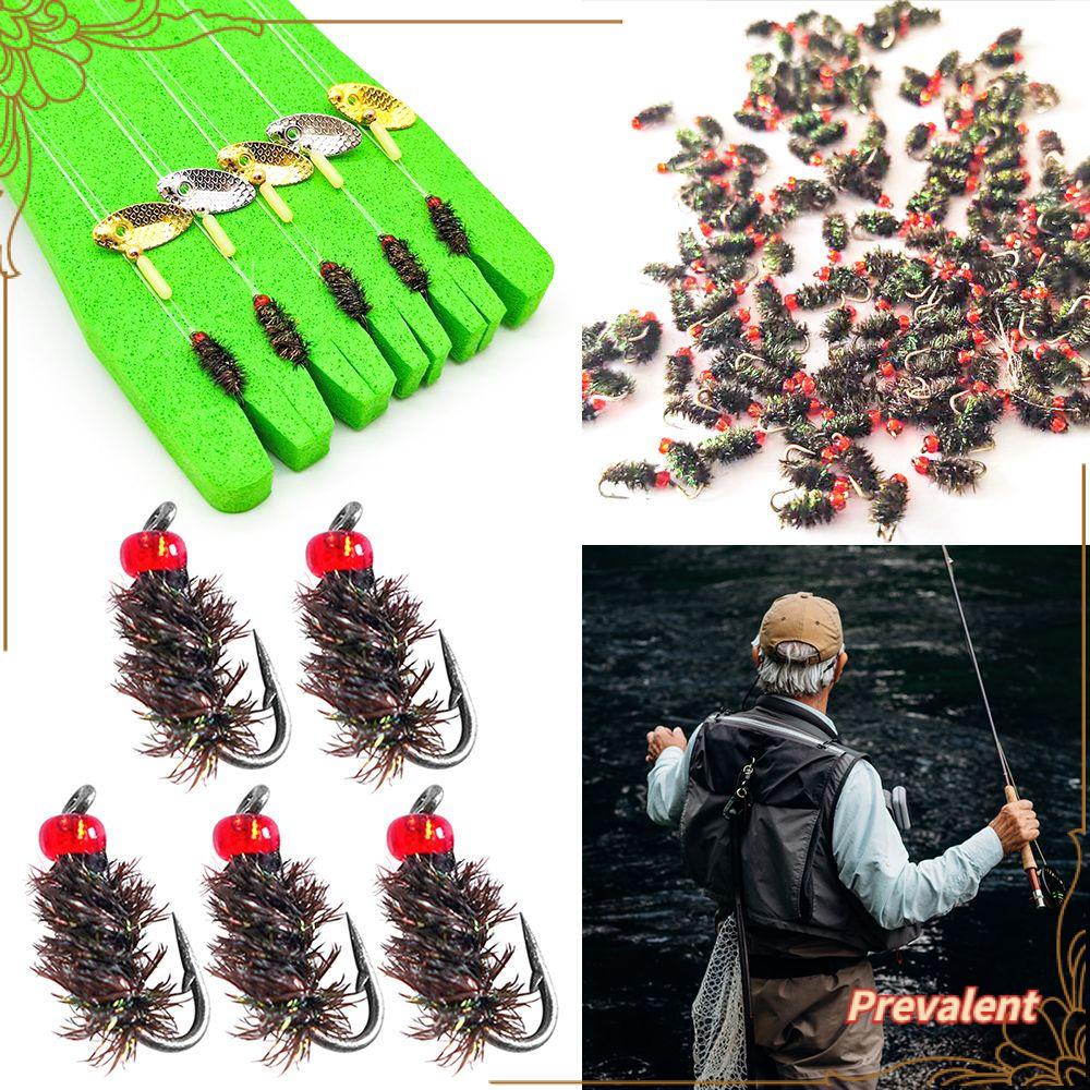 Kail Pancing PREVA Fly Perfect Decoy14# 16# 18# Fly Fishing Insect Flies Nano Fly Sequin Kawat Kait Berduri Kit Grup