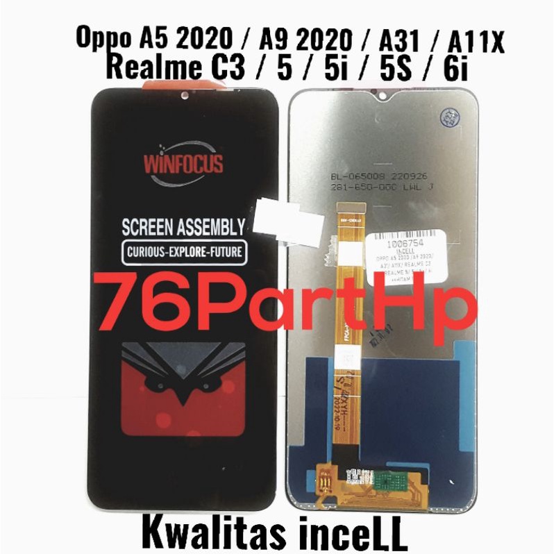 lcd Touchscreen Fullset kwalitas Incell Oppo A5 2020 - A9 2020 - A31 Realme 5 - 5i - 5S