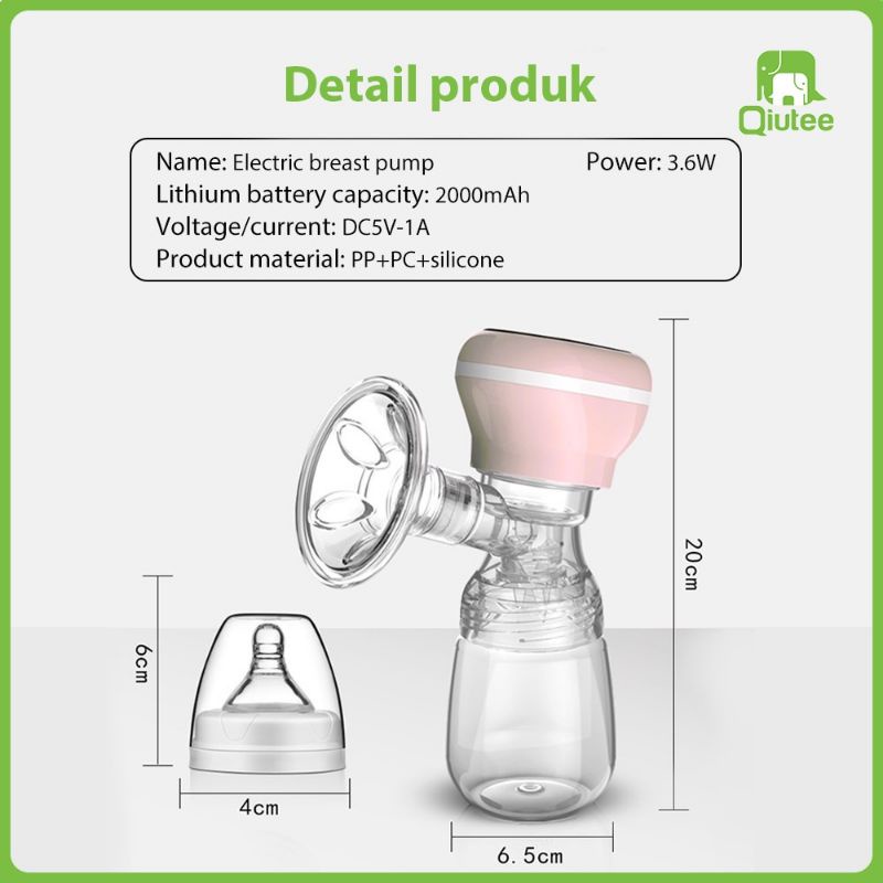 Pompa ASI elektrik portable tanpa kabel dan selang / Rechargeable Breast Pump single elektrik / Real bubee pompa adi elektrik 2 pump