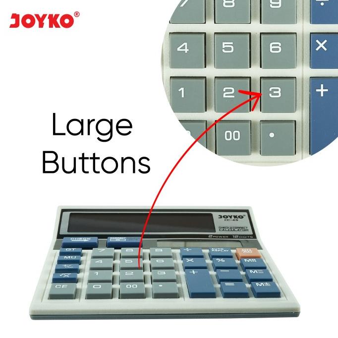 

Calculator Kalkulator Joyko Cc-45 12 Digits Check Correct