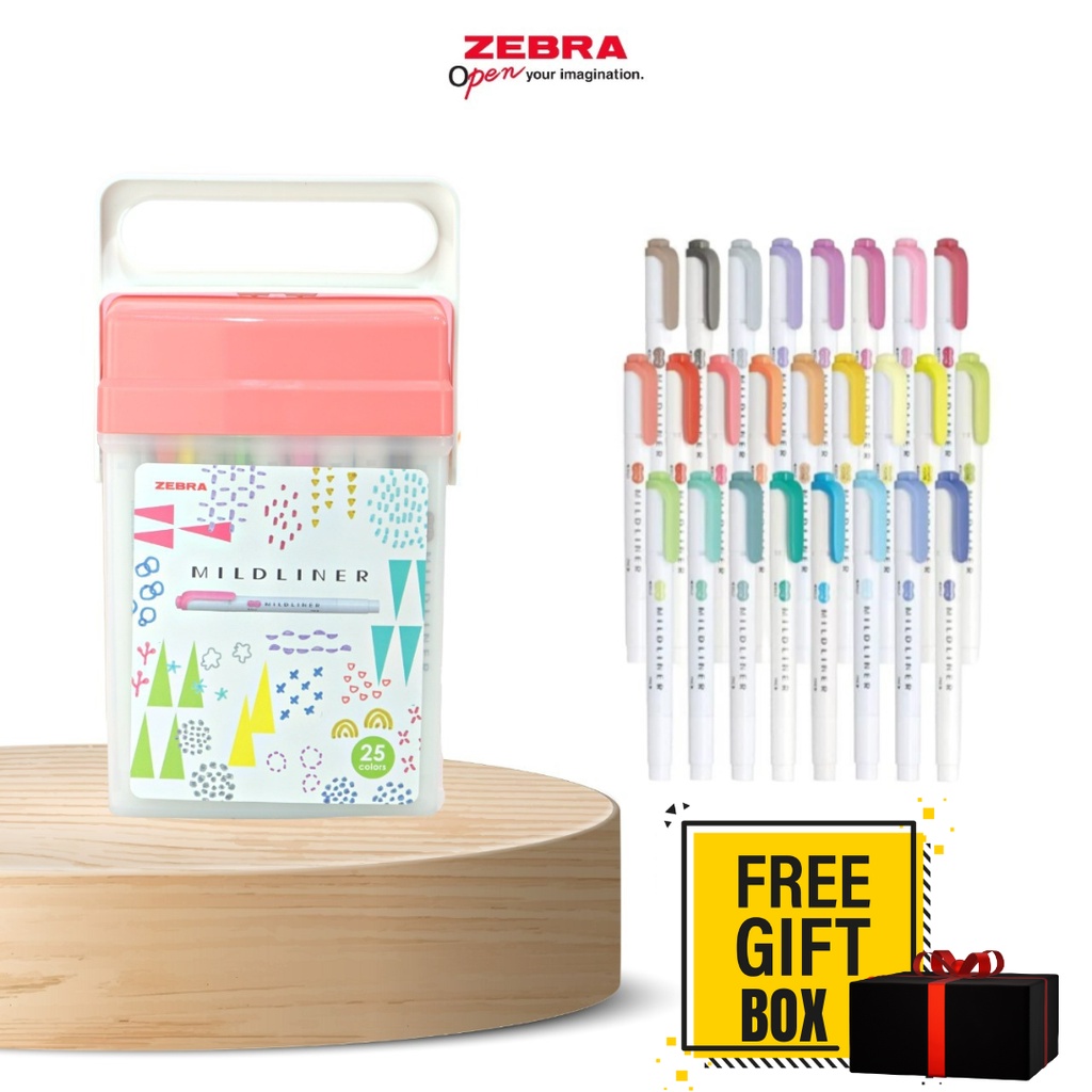 

Zebra Mildliner Set 25pcs - Free Gift Box