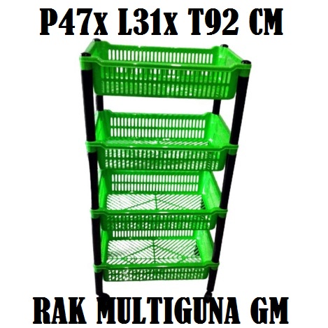 Rak Salon / Rak multiguna 4 roda Susun 4 GM