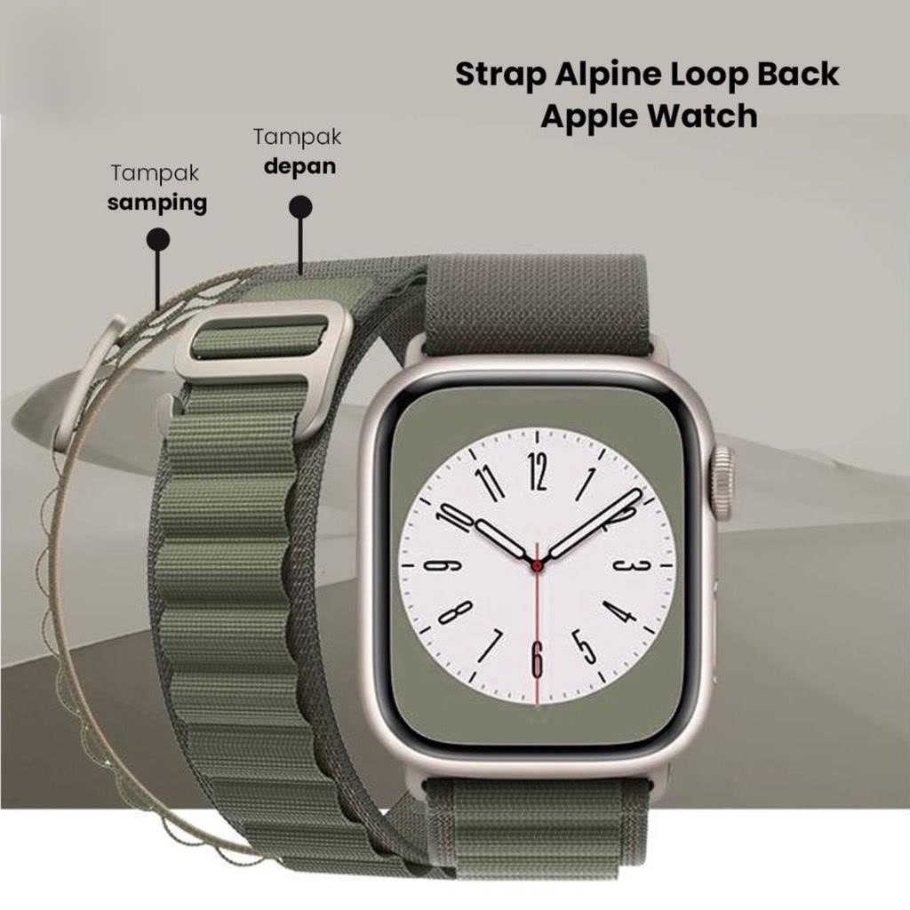 Premium Strap Iwatch Apple Watch Alpine Loop Nylon 49mm 45mm 44mm 42mm 41mm 40mm 38mm Series Ultra 8 7 6 5 4 3 2 1 G Hook Tali Sport Rubber Band iWatch Silikon Jam Tangan Smart Watch