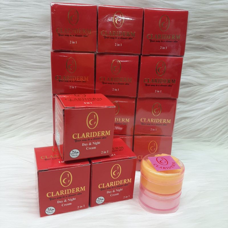 ( 6 PCS ) CREAM CLARIDERM SUSUN 2IN1 // PAKET HEMAT PEMUTIH WAJAH