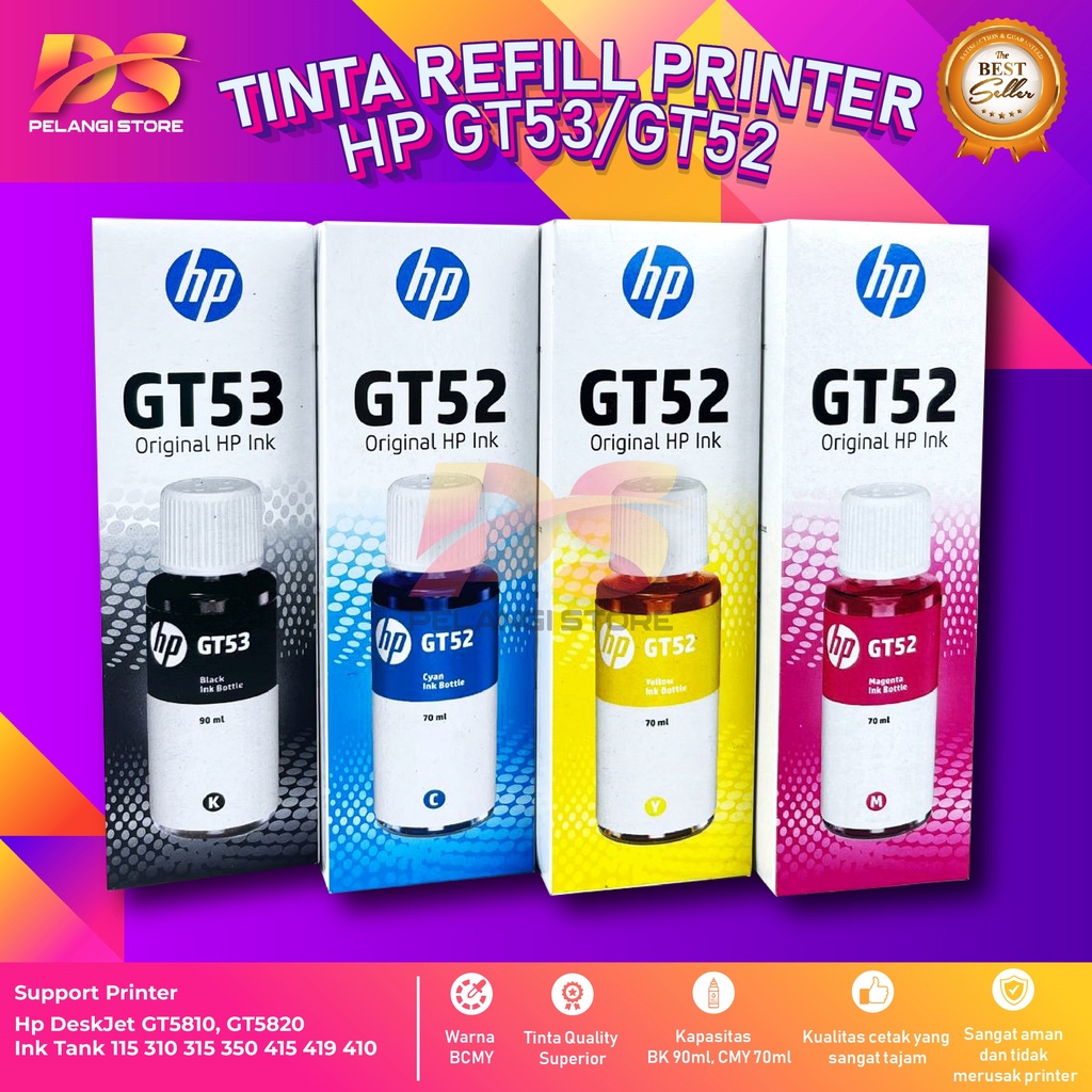 Tinta HP GT53 GT52 Tinta Printer HP GT 5810 GT 5820 Botol Baru