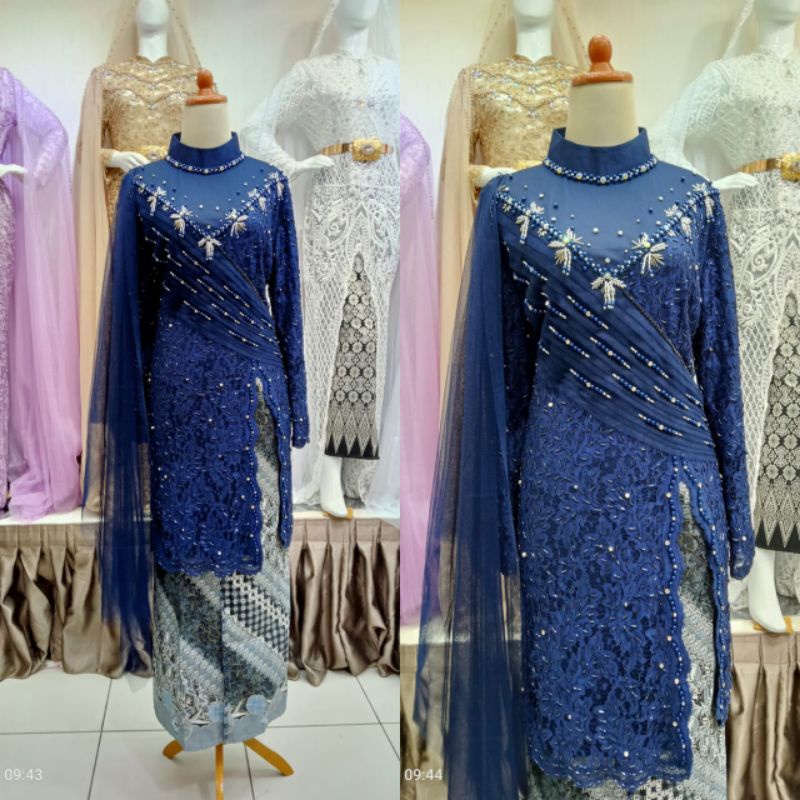 kebaya ibu besan ada Payet selutut satu set sama rok) size M L LD 95)( size L LD 100)( size XL LD 110)( size XXL LD 120)