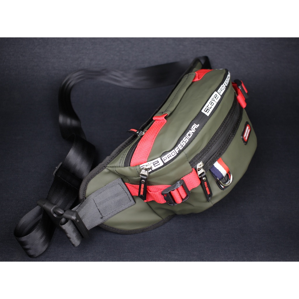 Tas Pria Tas Pinggang Anti Air Original Polo Amstar Waterproof Waistbag Tas Selempang Bahu