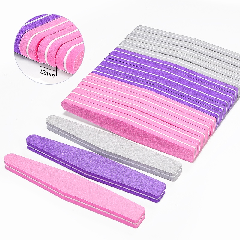 10pcs Set Kikir Kuku Gerinda Dua Sisi100/180Pasukan Amplas Buffer Profesional Manicure Tools