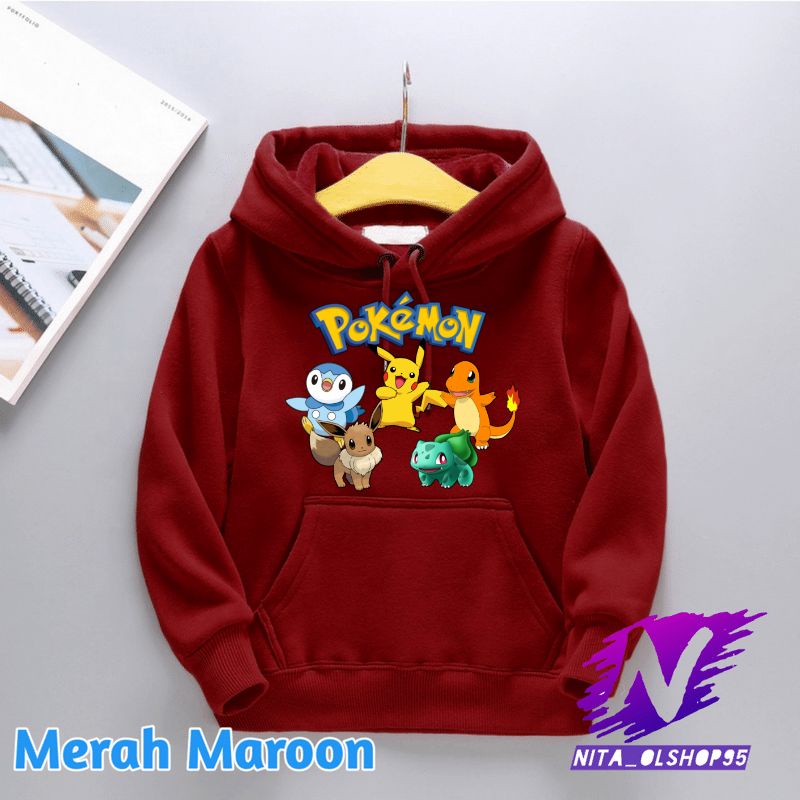jaket hoodie anak pokemon