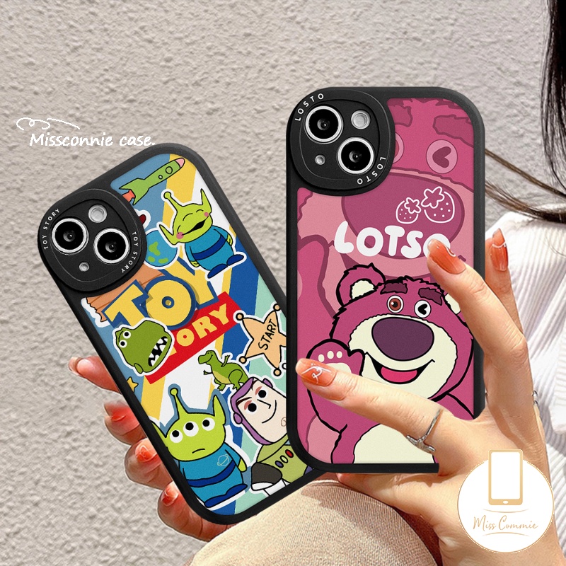 Couple Case Kompatibel Untuk iPhone 11 Pro MAX XR 13 12 14 Pro Max7 8 6 6s Plus 14 Plus X XS MAX SE 2020kartun Strawberry Bear Losto Cute Toy Story Lembut TPU Penutup Belakang