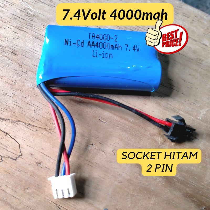 Baterai Mobil Remote Control 7.4 Volt 4000mah MN90 MN99 WPL D12