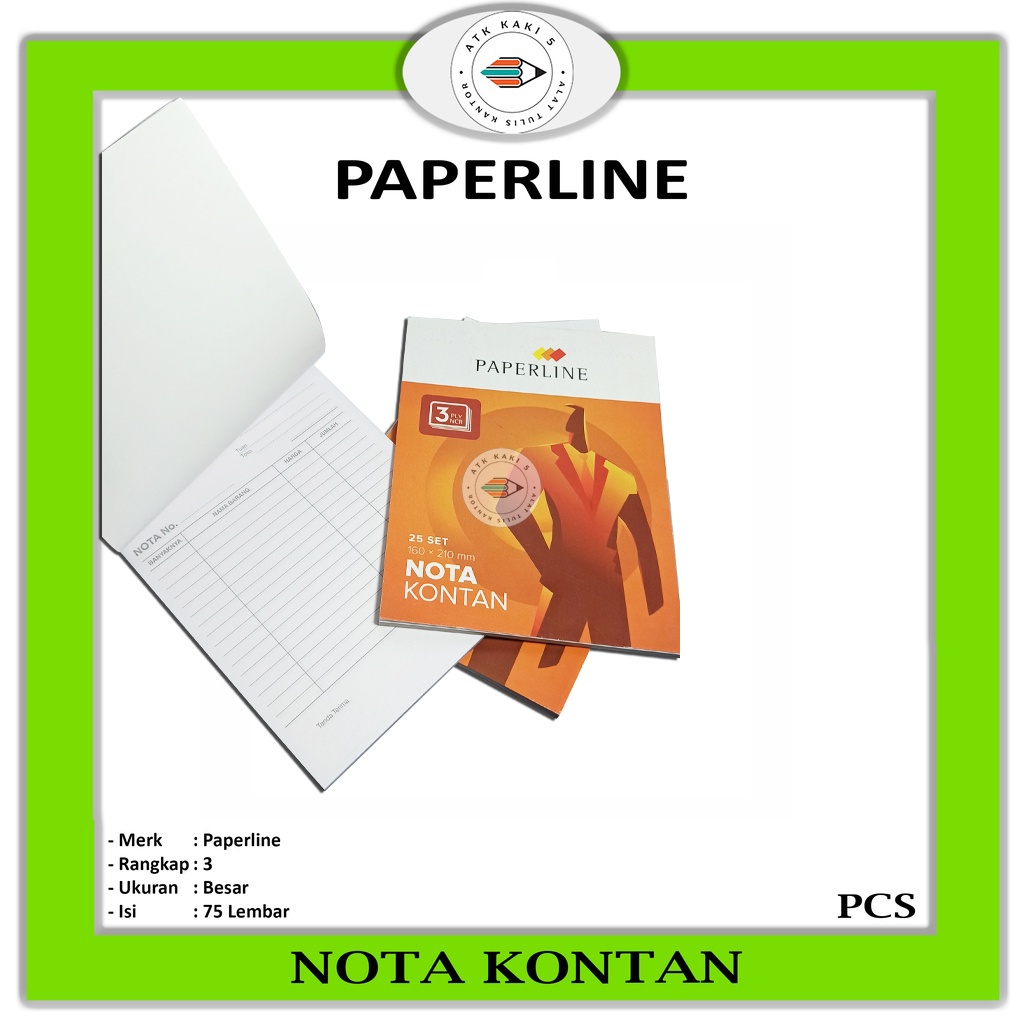 

PAPERLINE - Buku Nota Kontan Besar 3 Ply - 1 PCS